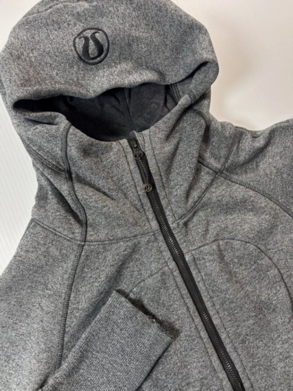 Lululemon Women’s Scuba Hoodie Size 6 Heathered Speckled Black Athleisure Hooded